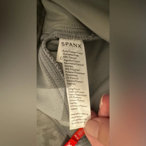 Spanx Jean-ish Ankle Leggings Stone Wash Camo Pull On Stretch Pants Size Medium - Picture 7 of 8